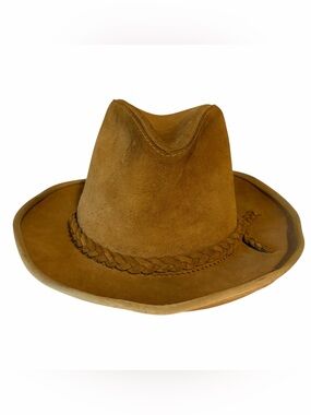 HENSCHEL SKULLY HAT CO Leather Hat XL Light Brown Womens Western Cowboy